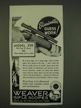 1939 Weaver Model 330 Scope Ad - Eliminates guess work! - £14.44 GBP