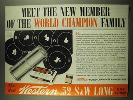 1939 Western .32 S&amp;W Long Ammunition Ad - new member of the world Champion - £14.78 GBP