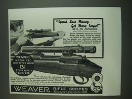 1939 Weaver Model 330 Scope and Type B Mount Ad - Spend less money - get more  - £14.44 GBP