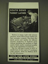 1942 South Bend Lathe Works Ad - £14.55 GBP