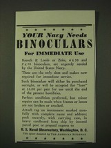 1942 U.S. Naval Observatory Ad - Your Navy needs Binoculars for immediate use - £14.62 GBP