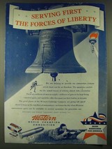 1942 Western Ammunition Ad - Serving first the forces of Liberty - $18.49