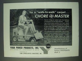 1959 Yuba Power Products Choremaster Lawn Mower Ad - for a walk-to-walk carpet - £14.29 GBP