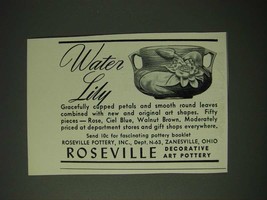 1943 Roseville Water Lily Pottery Ad - £14.87 GBP