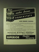 1943 Superior Electric Company Powerstat Motor-driven variable transformers Ad  - $18.49