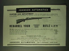 1945 Johnson Automatics Ad - Custom Gun Department - $18.49