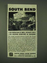 1945 South Bend Lathe Works Ad - South Bend 9-inch Precision Lathe - £14.72 GBP