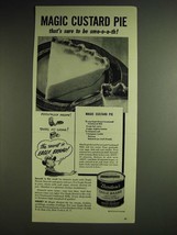 1948 Borden's Eagle Brand Sweetened Condensed Milk Ad - Magic Custard Pie  - £14.54 GBP