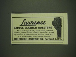 1948 George Lawrence Saddle Leather Holsters Ad - £13.80 GBP