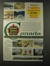 1955 Canadian National Railways Ad - 10 Top Maple Leaf Vacations - £14.49 GBP