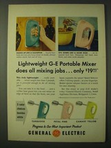 1955 General Electric G-E Portable Mixer Ad - Does All Mixing Jobs - $18.49