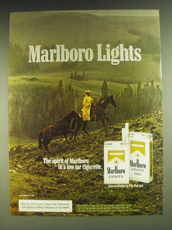 1984 Marlboro Lights Cigarettes Ad - Marlboro Lights the spirit of Marlboro - £14.50 GBP