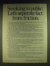 1984 R.J. Reynolds Tobacco Company Ad - Smoking in public: Let&#39;s separate fact  - £14.78 GBP