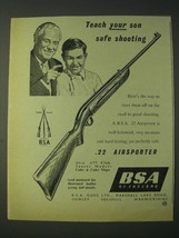 1958 BSA .22 Airsporter Rifle Ad - Teach your son safe shooting - £14.45 GBP