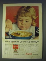 1958 Campbell's Chicken Vegetable Soup Ad - Have you had your soup today? - $18.49