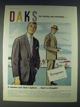 1958 DAKS Lightweight Worsted Suit Ad - DAKS for holiday and workday - £14.78 GBP