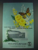 1958 Rock of Ages Memorials Ad - Your final tribute should be the best - £13.89 GBP