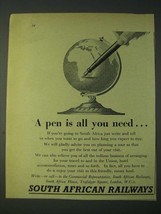 1958 South African Railway Ad - A pen is all you need - £14.78 GBP