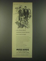 1959 Moss Bros Fashion Ad - Yes, Moss Bros certainly knows how to cut a suit - $18.49