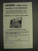 1959 Ontario Canada Ad - where every vacation is an adventure! - $18.49