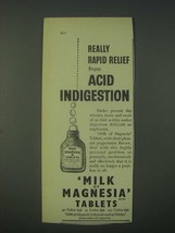 1959 Phillips Milk of Magnesia Tablets Ad - Really rapid relief from Acid  - £14.77 GBP