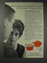 1963 General Foods D-Zerta Gelatin Ad - How to help your husband lose weight  - £14.73 GBP