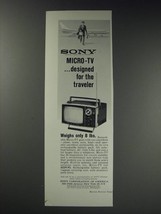 1963 Sony Micro-TV Ad - designed for the traveler - $18.49