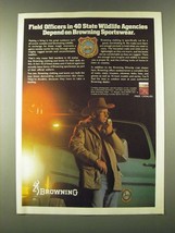 1979 Browning Sportswear Ad - Field officers in 40 State wildlife agencies  - $18.49