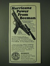 1980 Beeman/Webley Hurricane Air Pistol Ad - Hurricane power from Beeman - $18.49