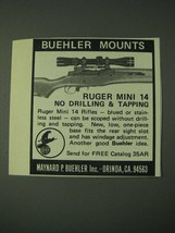 1980 Buehler Mounts Ad - Ruger mini 14 no drilling & Tapping - $18.49