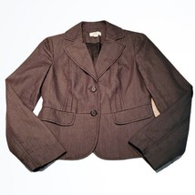 Ann Taylor LOFT Black Denim 2 Button Cotton Blend Blazer Size 2 - £23.27 GBP