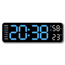 LED Digital Wall Watch Time Temperature Display Brightness Adjustable El... - £28.18 GBP