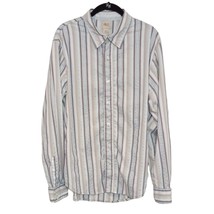 BKE Shirt Contour Striped Size L Large Button Up Multi Color With Turquo... - £8.70 GBP