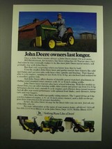 1983 John Deere Lawn Mowers Ad - John Deere Owners last longer - £14.52 GBP