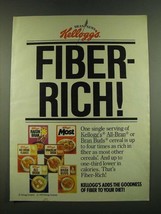 1983 Kellogg&#39;s Cereal Ad - Fiber-rich - $18.49