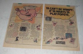 1983 Parker Brothers popeye Video Game Ad - Ya can&#39;t be wimpy - £14.73 GBP