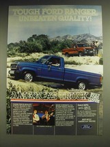 1984 Ford Ranger Pickup Truck Ad - Tough Ford Ranger. Unbeaten Quality! - £14.45 GBP