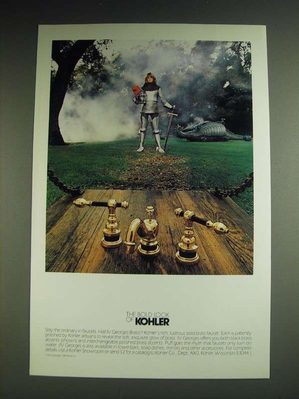 Primary image for 1984 Kohler IV Georges Brass Faucet Ad - The bold look of Kohler