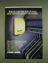 1985 Black & Decker Space Light Closet Light Ad - For out-of-the-way places  - £14.55 GBP
