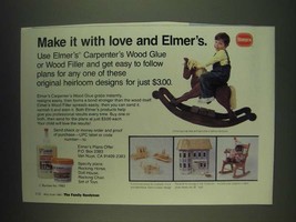 1985 Borden Elmer's Carpenter's Wood Glue Ad - Make it with love and Elmer's - £14.78 GBP