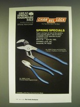 1985 Channellock Ad - 430GH Tongue and Groove Plier, 436GH Diagonal Cutter - £14.78 GBP