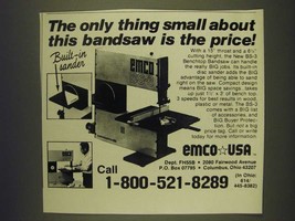 1985 Emco BS-3 Benchtop Bandsaw Ad - The only thing small about this is  - $18.49