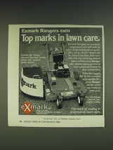 1985 Exmark 36&quot; Ranger Commerical Power Mower Ad - Exmark Rangers earn top  - £14.50 GBP