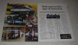 1985 Ford Aerostar Mini-Van Ad - Welcome to the age of Aerostar - £14.72 GBP
