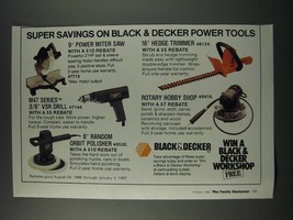 1986 Black & Decker Ad - Power Miter Saw, Hedge Trimmer, M47 Series Drill - £13.80 GBP