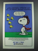 1986 Metropolitan Life Insurance Ad - Snoopy - Charles Schulz - £14.46 GBP