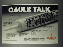 1986 Red Devil Lifetime Caulk Ad - Caulk Talk - £14.78 GBP