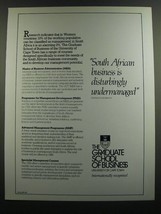 1986 The Graduate School of Business University of Cape Town Ad - £14.78 GBP