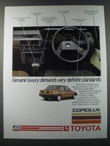 1986 Toyota Corolla Ad - Genuine luxury demands very definite standards - $18.49