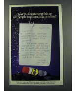 1986 WD-40 Oil Ad - Is WD-40 catching fish or are people just handing us... - £14.54 GBP